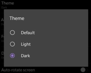 Android theme options