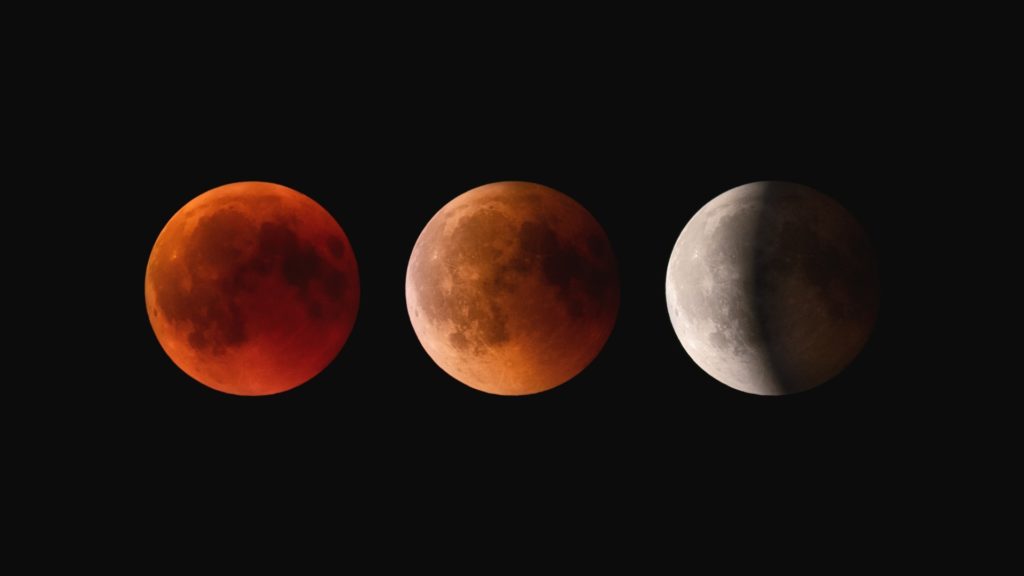 Lunar Eclipse Red, Orange, White