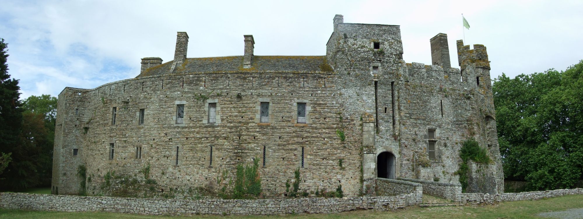 A panoramic view of an old castle fortress