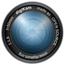 digikam logo - a camera lens and aperture